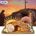 thumbnail image 1 of Wooden Empty Tomb Easter Decor Set with He Is Risen Engraving Three Crosses and Resurrection Scene for Tabletop Mantel Shelf or Tray Display, 1 of 8