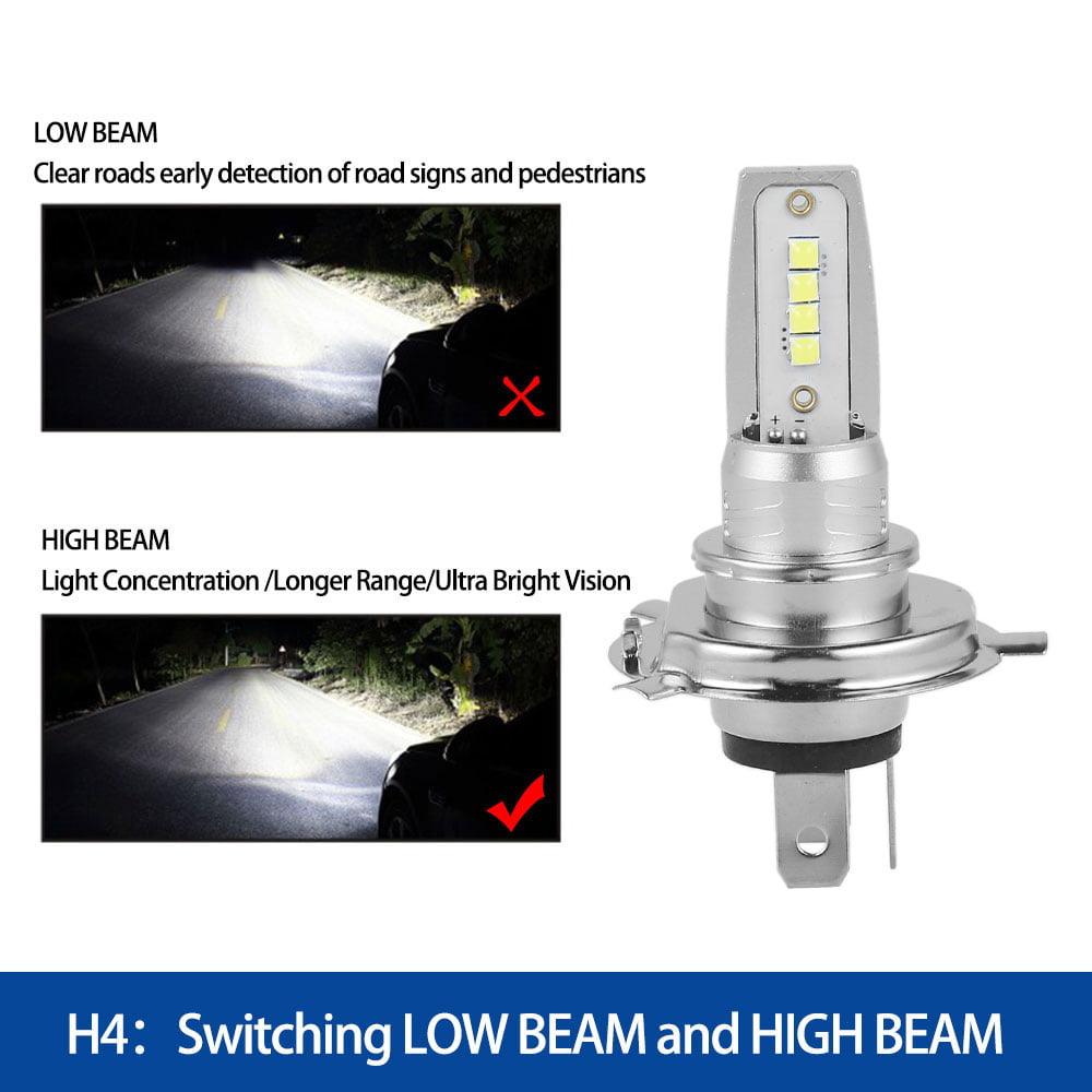 Opel Corsa B 100w Super White Xenon HID High/Low/Slux LED Side Light Bulbs Set