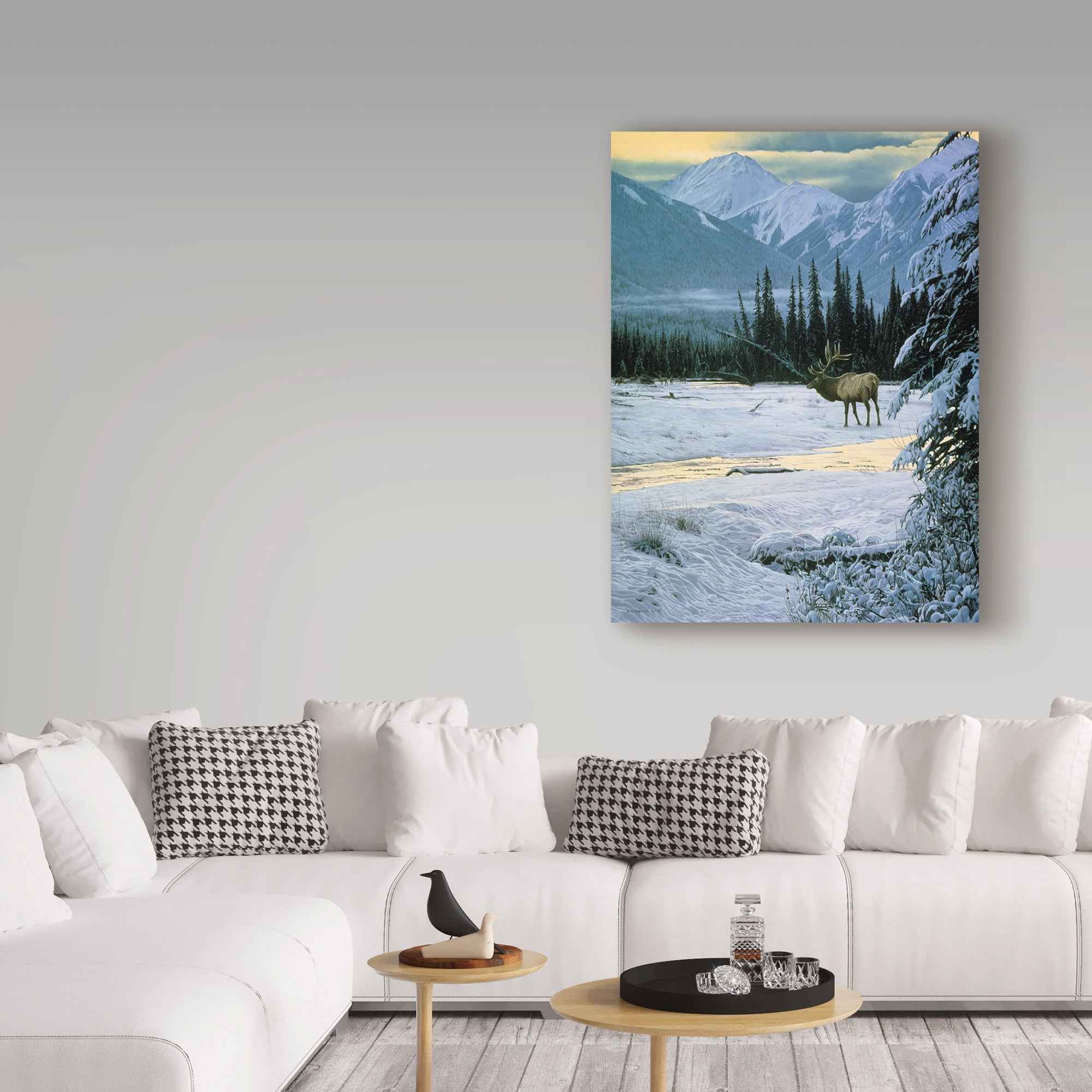 Trademark Fine Art 'Yellow Dawn American Elk' Canvas Art by Ron Parker