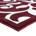 thumbnail image 5 of SUSSEXHOME Leaves Collection 5'x7' Red&White Area Rug, Extra Soft and Comfy Carpet, Area Rugs for Kitchen, Living Room Rug, Runner Rug, Indoor Rugs for Bedroom, Machine Rug for Kids Rug, Area Rug, 5 of 7
