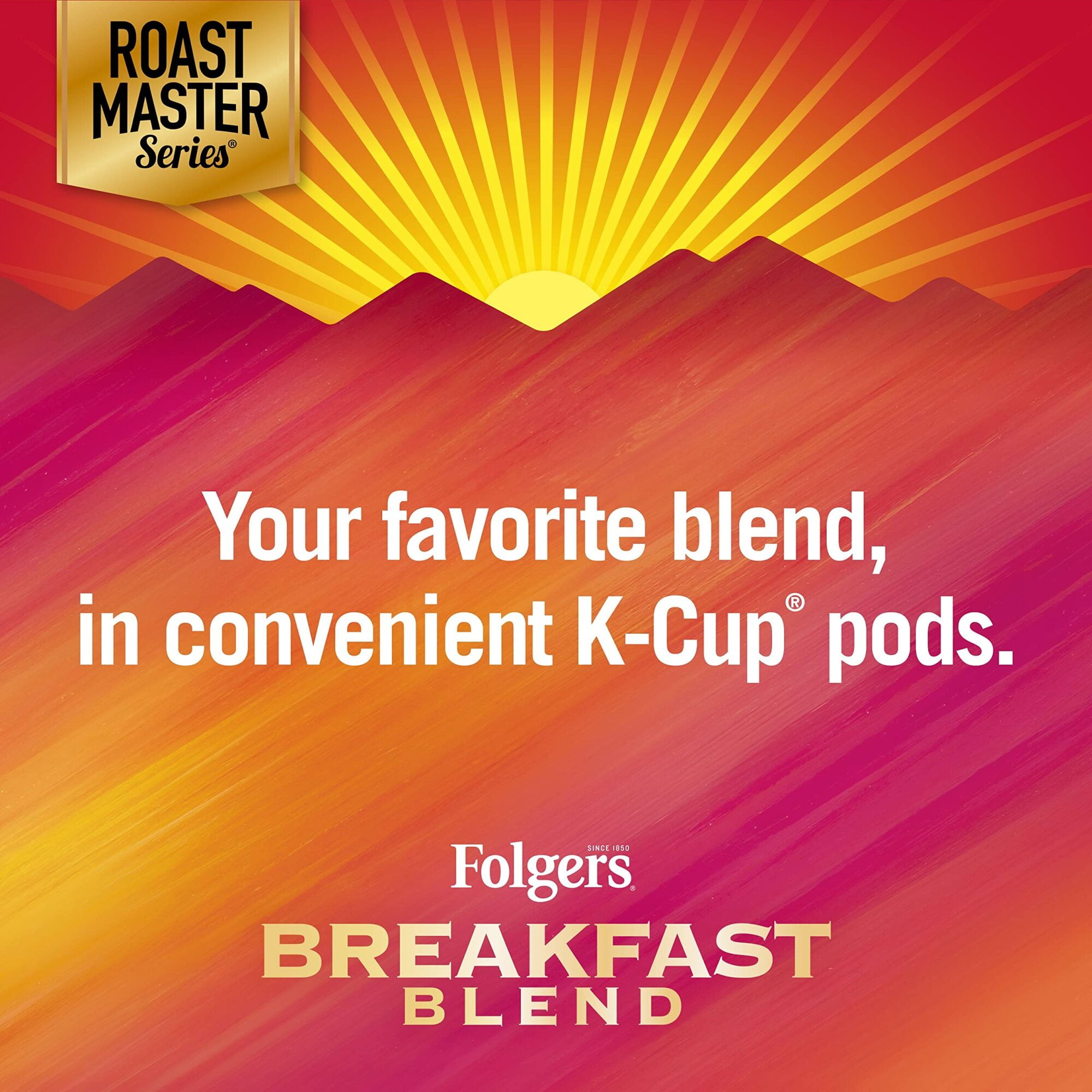 Folgers Breakfast Blend Keurig k-Cup Pods Mild Roast Coffee 12 Count (Pack of 6)