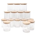 thumbnail image 1 of Frascos para velas SHOWIN de 296 ml, vidrio grueso con tapas de madera, 15 piezas, 1 of 7
