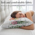 thumbnail image 5 of Pink Spring Floral Throw Pillow Covers, Wooden Elegant Farmhouse Botanical Soft Breathable Pillow Cases with Invisible Zipper for Sleeping, King Size Pillowcases for Couch Bed Sofa Chair 20x36 Inches, 5 of 9