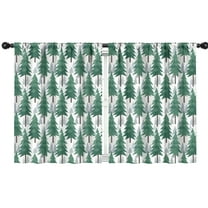 Blackout Kids Curtains,Green Christmas Tree Pattern Childrens Insulated Curtains Set Of 2,Bedroom Essentials,Toddler Room Decor 42"x54"