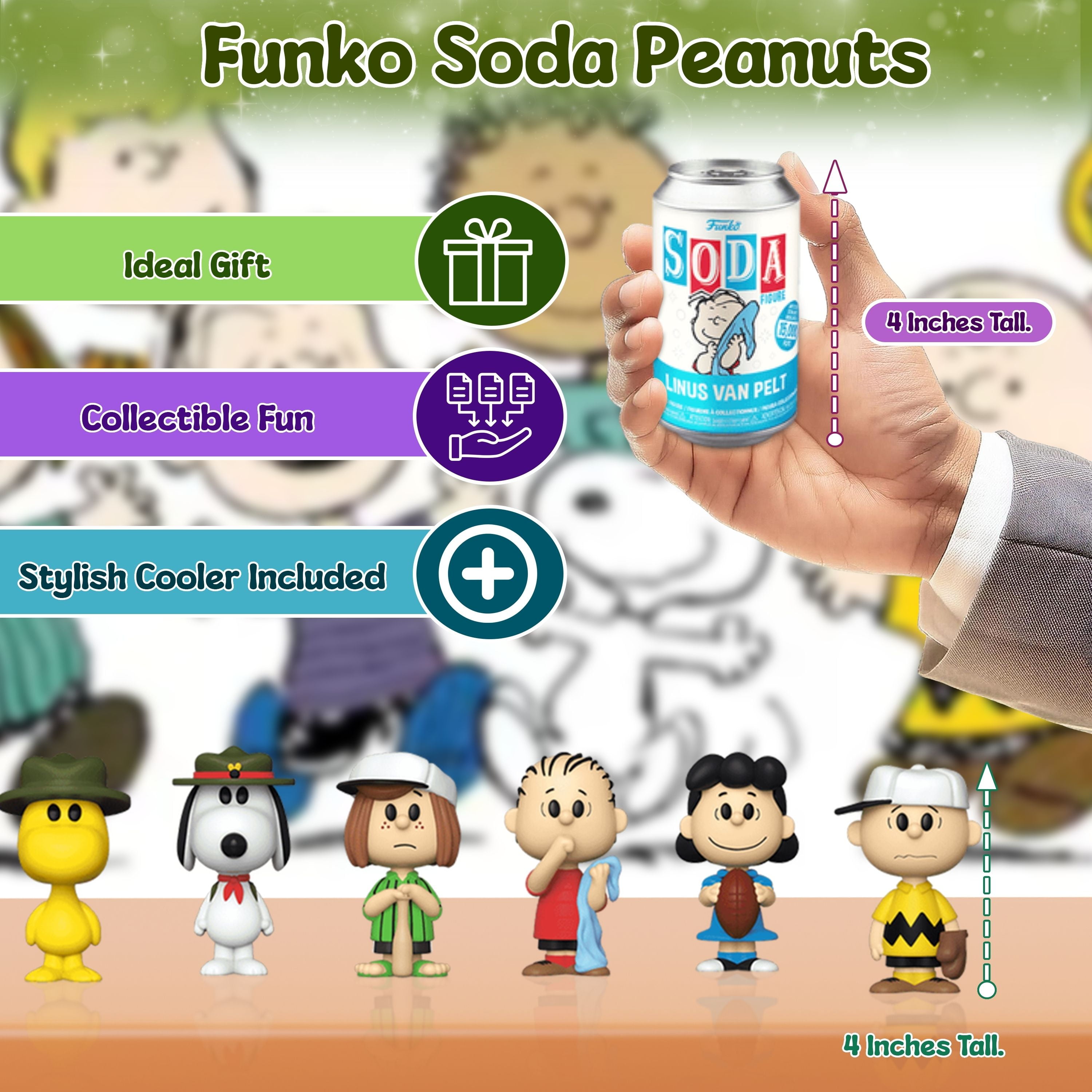 Peanuts Funko Soda! 6-Piece Set of Vinyl Figures in Soda