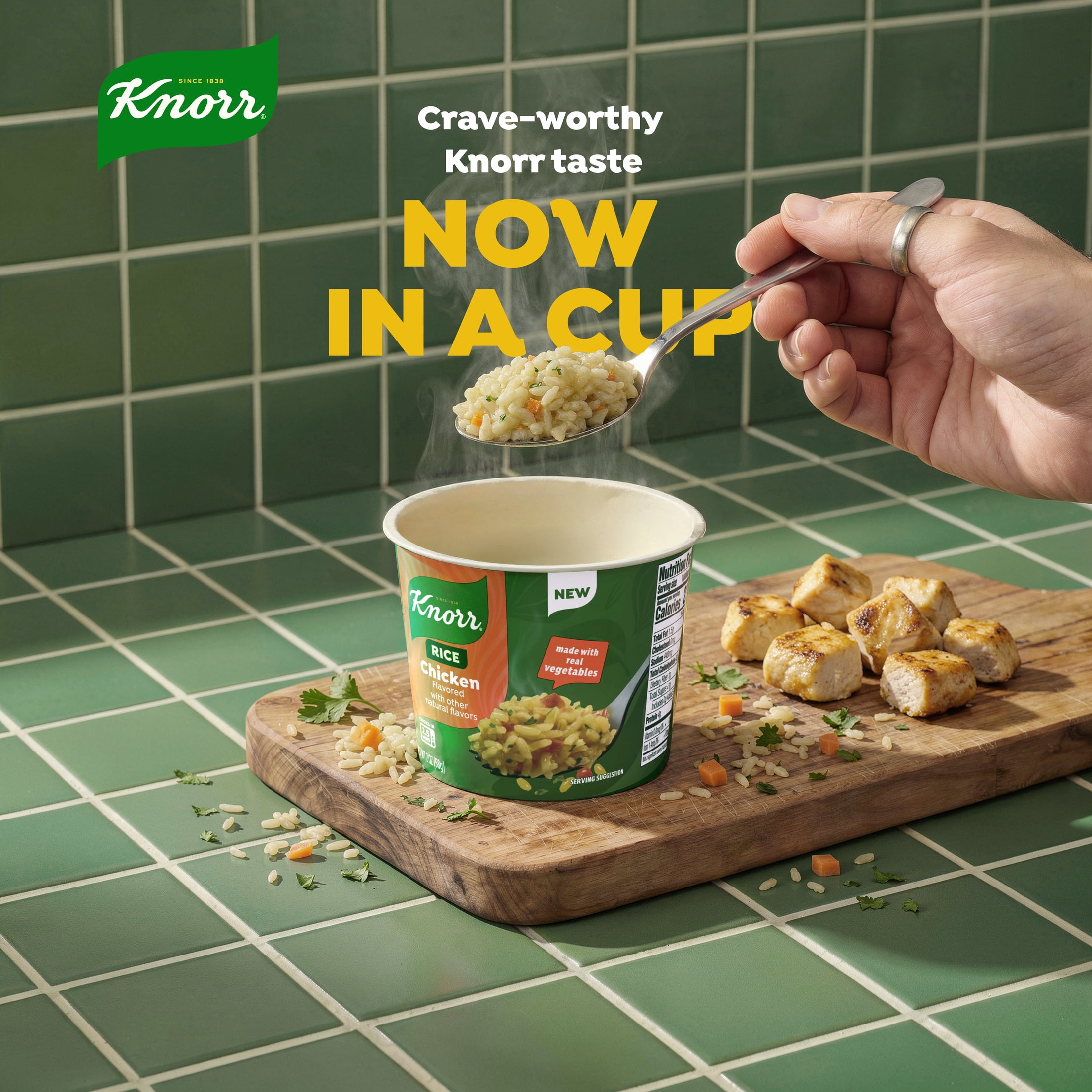 (8 pack) Knorr Sides Chicken Rice Cups, Made With Real Vegetables, 2.0 oz