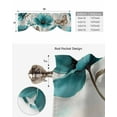 thumbnail image 6 of Tie Up Valance Curtain for Kitchen,Vintage Teal Blue Flower Butterfly Leaves Rod Pocket Short Curtains Adjustable Tie-Up Shade Valances,Watercolor Plant Window Treatment for Bathroom Bedroom, 6 of 7