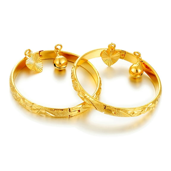 Ethlyn Little Bangles Bracelet, Gold-Plated, 1.7", 18K, 2 Pcs