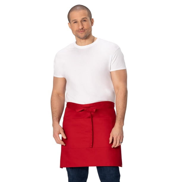 Delantal unisex Chef Works, cintura roja, 48 x 70 cm, talla única