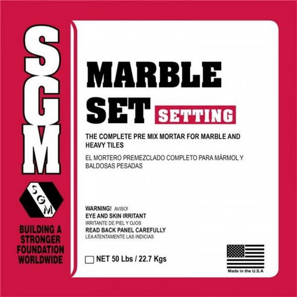 Southern Grouts & Mortars MSW222 50 lbs Ensemble de Marbre de Mortier&44; Blanc