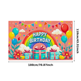 thumbnail image 3 of Colorful Cloud Star Balloon Rainbow Happy Birthday Banner Party Decoration Backdrop for Birthday Party Celebrations Photography Props Kids Parties, 3 of 8