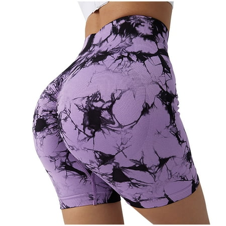 Lovskoo High Waist Biker Shorts for Women Scrunch Workout Yoga Shorts with Pockets Spandex Athletic Leggings Shorts for Gym  Running Hot Pink