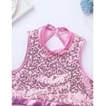 thumbnail image 7 of ZDHoor Kids Girls Shiny Sequins Dance Costumes Ballet Gymnastics Leotard 2 Pieces Dance Outfits Pink 8, 7 of 7