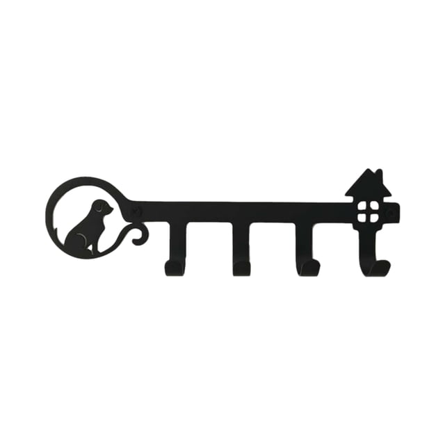 Hook Rack 4 Hooks Rail Cat Dog Animal Shaped Wall-Mounted Farmhouse Rack Nail-free Drilling Bathroom