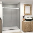 thumbnail image 3 of Transolid Fbpt607608c-T 76" High X 59" Wide Bypass Frameless Shower Door - Brushed, 3 of 7