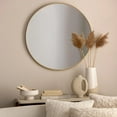 thumbnail image 2 of Bouclair Miroir Rond Cadre en Aluminium Doré, 2 of 4
