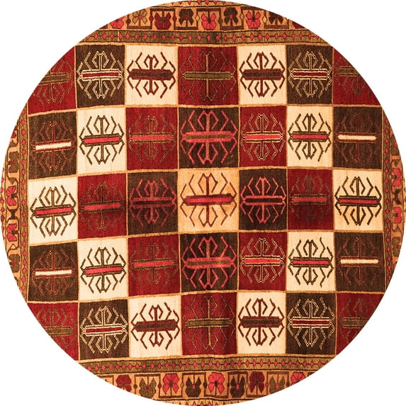 Ahgly Company Indoor Round Persian Orange Traditional Area Rugs, 6' Round