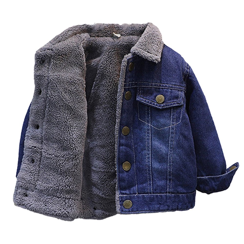 Kids Toddler Autumn Winter Jean Jacket for Boys，Baby Winter Denim