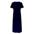 thumbnail image 7 of Baqcunre Homecoming Dresses Women'S V Neck Solid Color Fashion Casual Pocket Split Long Dress Prom Dress Birthday Dress Dark blue Dress L, 7 of 7