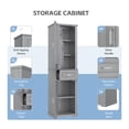 thumbnail image 3 of GDF Studio 72.1" Tall Bathroom Storage Cabinet with Drawer, 2 Different Size Doors, Adjustable Shelf, Gray, 3 of 12
