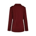 thumbnail image 5 of Bomotoo Women Outwear Lapel Military Jacket Long Sleeve Coat Lightweight Utility Jackets Outdoor Wine Red 5XL, 5 of 7