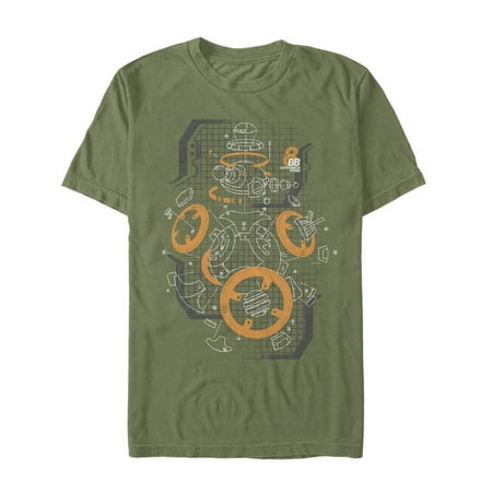 Men's Star Wars The Last Jedi BB-8 Deconstructed View Graphic Tee Military Green Small