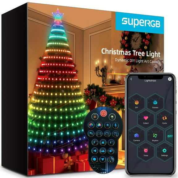 Smart Christmas Tree Lights - 400 Multi-Color Programmable LEDs | Remote & App Control, Music Sync | Indoor/Outdoor Modes | Ideal for Weddings, Parties & Holiday Lighted Displays