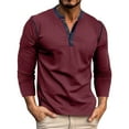 thumbnail image 2 of Blusas y camisas de manga larga con cuello redondo para hombre, estilo casual, a la moda, de color liso, transpirables, de manga larga, con cuello redondo y bolsillos con botones, blusa de poliéster p, 2 of 9