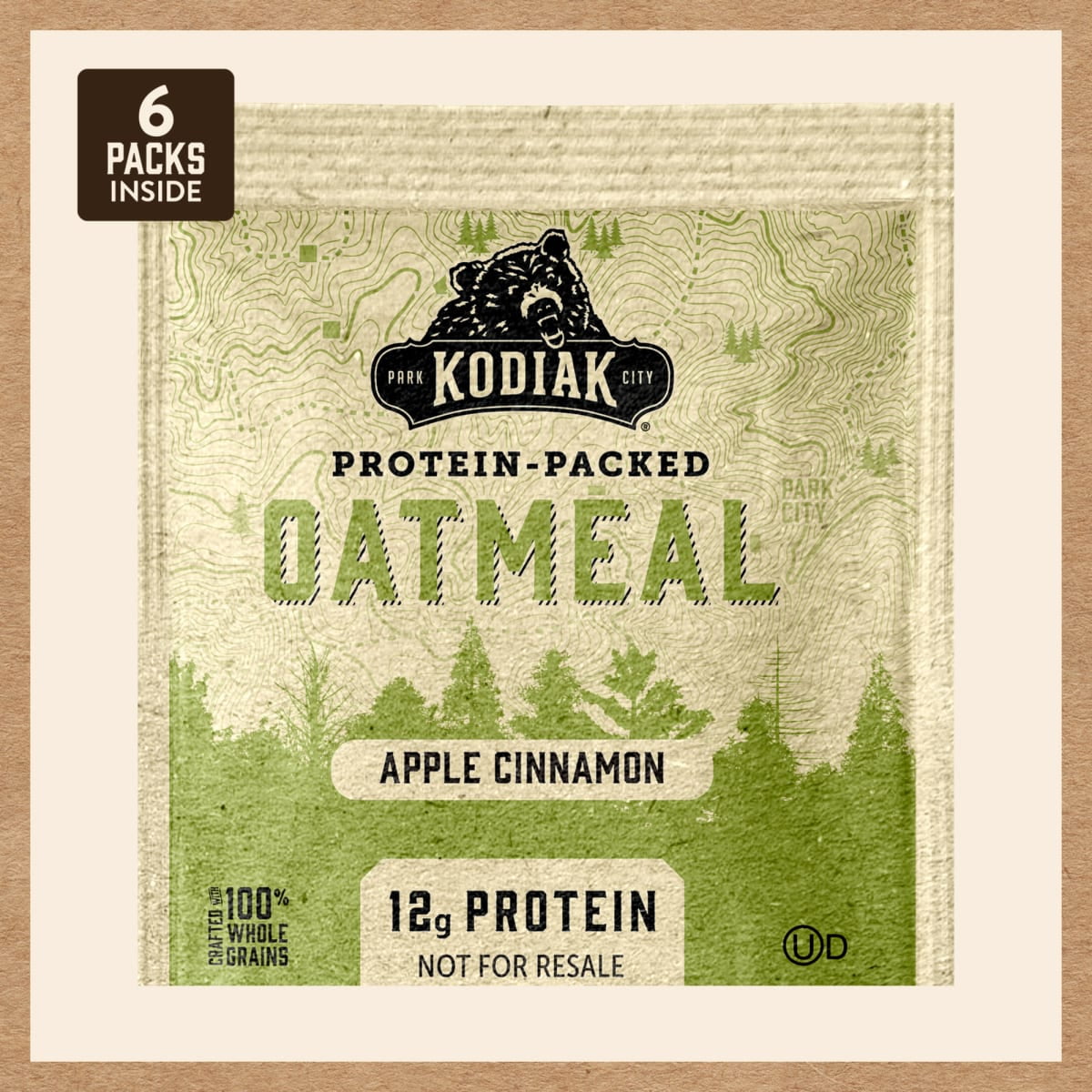 (3 pack) Kodiak Protein-Packed Apple Cinnamon Instant Oatmeal Packets, 1.76 oz (6 Count)