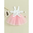 thumbnail image 4 of Suealasg Baby Girl Easter Clothes Sleeveless Bunny Embroidery Tulle Patchwork Romper Dress 6M 12M 18M 24M Infant Newborn Girls Summer Photoshoot Dress, 4 of 9