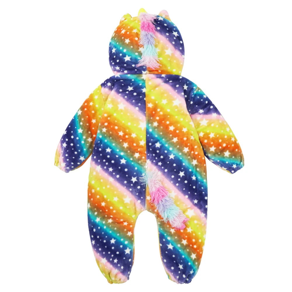 ATAIKU Baby Animal Unicorn Onesie Flannel Hooded Romper for Infant Winter Playsuit Jumpsuit for Boys and Girls Toddler Overall Outfit