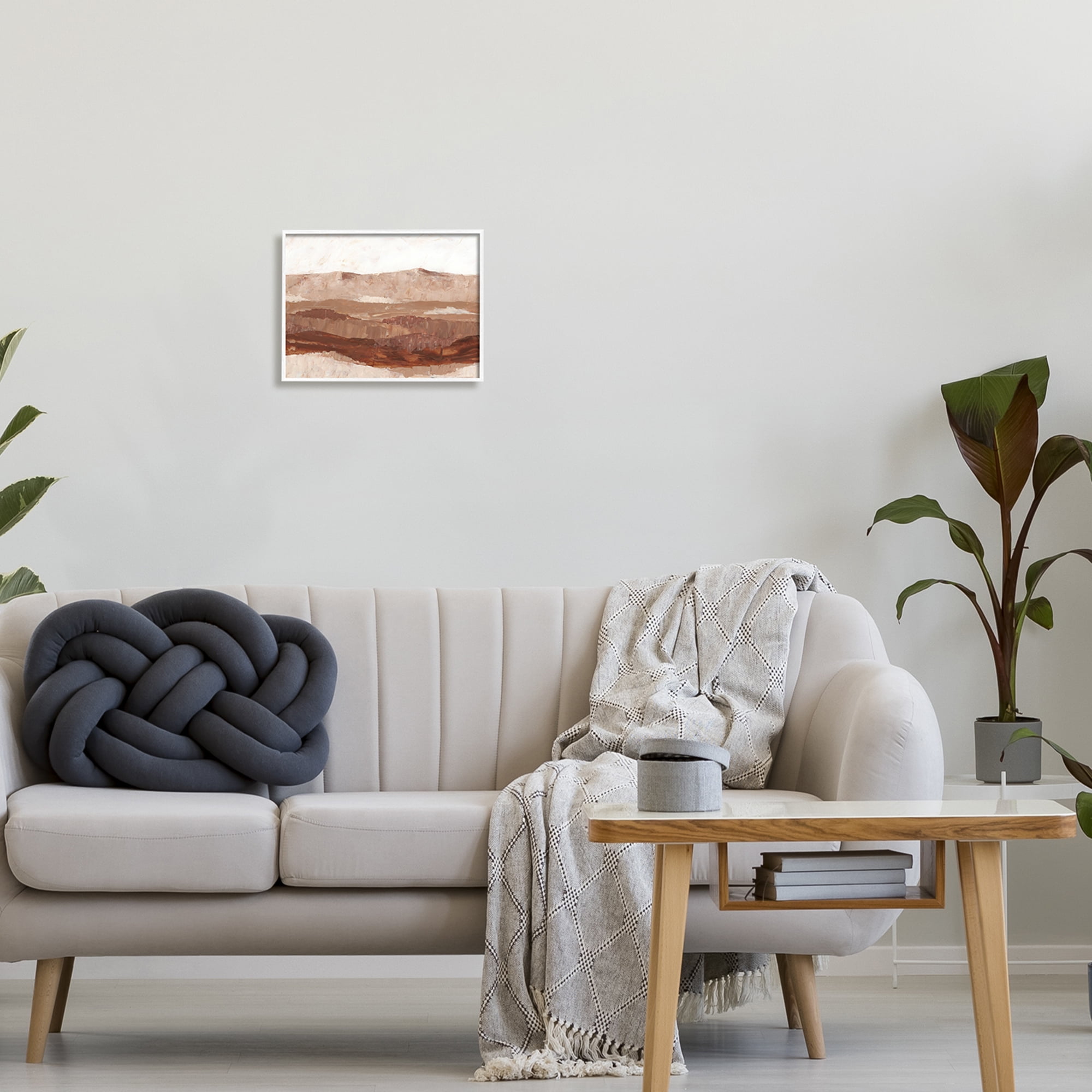 Stupell Industries Abstract Canyon Painting Landscape Painting White Framed Art Print Wall Art, 14 x 11