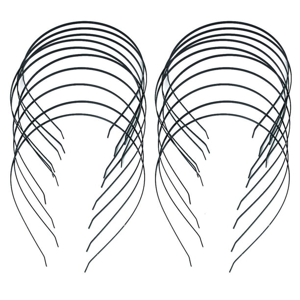 20Pzs 3mm Banda de Cabeza En Blanco Banda de Pelo de Metal Lotes DIY Accesorios Negro