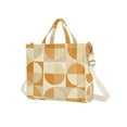 thumbnail image 7 of FORMRS Womens Corduroy Tote Bag Crossbody Shoulder Handbag with Pocket, Geometric Circles, 7 of 7