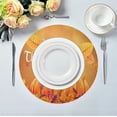 thumbnail image 3 of SKYSONIC Thanksgiving Pumpkin Round Placemats for Dining Table Non-Slip Heat-Resistant Polyester Table Mats Set of 6 Washable Table Mats for Kitchen Dining Table Decoration, 3 of 5