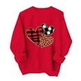 thumbnail image 2 of Craaazy Women's Round Neck Love Heart Graphic Long Sleeve Valentines Shirts Gifts, 2 of 6