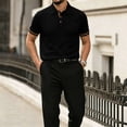 thumbnail image 4 of Homeyce Men's Golf Polo Shirts Collar Short Sleeve Shirts Button Down Casual Lightweigt Fashion Work Polo Sweatshirt Solid Color Golf Shirt,Black 2XL, 4 of 5