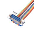 thumbnail image 3 of Uxcell DB15 M/M IDC Rainbow Wire Flat Ribbon Cable Connector Ribbon Multicolor 1pcs, 3 of 5