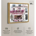 thumbnail image 2 of Petite Pink Store Drive By Canvas Fashion Illustration by Art Remedy, Gold Frame, 20" x 20", 2 of 7