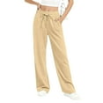 thumbnail image 6 of Women's Pants Fashion Casual Pants For Women For Workout Wide Leg Elastic Waist Sweat Line Loose Fall Casual Basic Trousers, 6 of 6