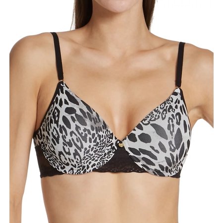 

NATORI Black Luze Leopard Bliss Perfection Comfort Bra US 36DDD UK 36E NWOT