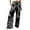 Black, variant on Ecqkame Linen Pants for WomenWomen Casual Printing Pockets Elastic Waist Comfortable Straight Loose Pants Black S
