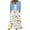 White, variant on Ecqkame Women's Summer Dress Printed V-Neck Elegant Casual Long Dress with Half Sleeve Cardigan Tops Two-Piece Set Suit Light Blue XXL