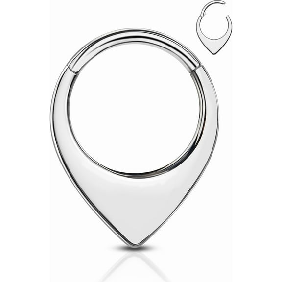 Minimalist Teardrop G23 Solid Titanium Septum Rings 16G Septum Jewelry Dainty Helix Daith Earrings for Women 8/10MM Daith Piercing Jewelry Surgical Steel