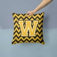 thumbnail image 2 of Carolines Treasures CJ1053-WPW1414 Letter W Chevron Black & Gold Fabric Decorative Pillow, 2 of 4