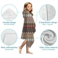 thumbnail image 7 of Brown Boho Geometric Triangles and Rhombuses Pattern Hooded Bath Towel，50"x30" for Ages 3 To 12 Kids, Quick Dry Lightweight Soft Microfiber Hood Beach Towel Cover Up for Kids, 7 of 7