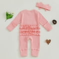 thumbnail image 6 of BemeyourBBs Newborn Baby Girl Lilttle Sister Outfit Lil Sis Romper Long Sleeve Embroidery Letters Jumpsuit with Headband Cute Infant Spring Fall Winter Clothes, 6 of 9