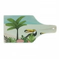 thumbnail image 1 of Graphic Beach Cutting Board, Cartoon Illustration with Watermelons Toucans Leaves Palm Tree and Seagull, Decorative Tempered Glass Cutting and Serving Board, in 3 Sizes, by Ambesonne, 1 of 2