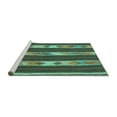 thumbnail image 2 of Ahgly Company Machine Washable Indoor Square Abstract Turquoise Blue Contemporary Area Rugs, 6' Square, 2 of 4