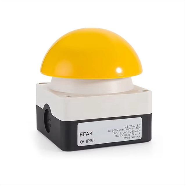 Interruptor de Pie/Mano IP65 EFAK, Pulsador de Parada de Emergencia con Cabezal Tipo , Autoblocante, Autorreinicio y Antichoque B.